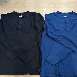 Rag & bone Henley shirts- black & navy blue